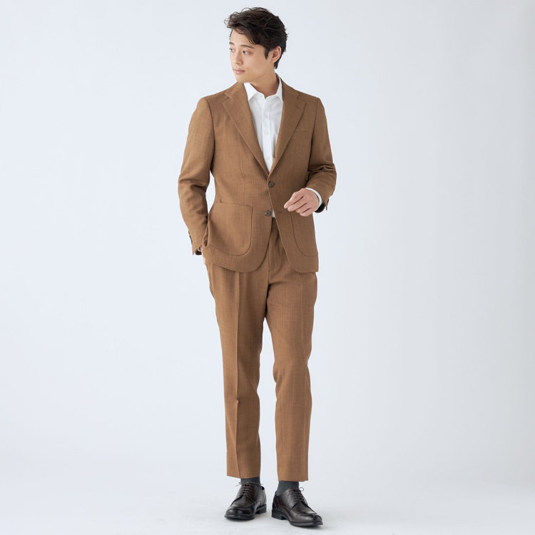 ブラックライン 【RBC】【春夏】2タックパンツ/ブラウン/サイド尾錠/4S SUSTAINABILITY&ECOLOGY FABRIC/※裾上げ済仕様 茶中間