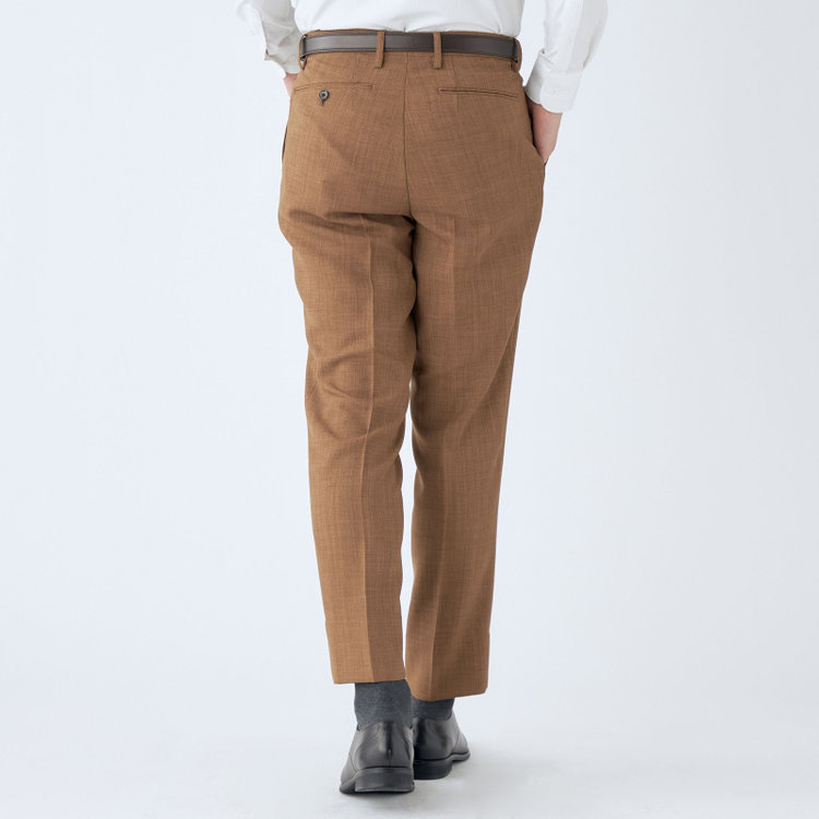 ブラックライン 【RBC】【春夏】2タックパンツ/ブラウン/サイド尾錠/4S SUSTAINABILITY&ECOLOGY FABRIC/※裾上げ済仕様 茶中間