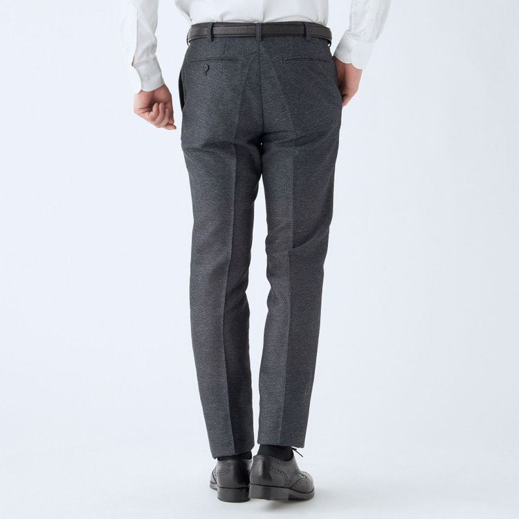 シルバーライン 【RBC】【春夏】ポリエステル1タックテーパードパンツ/ネイビー/ウエストムーブ仕様/4S SUSTAINABILITY&ECOLOGY FABRIC/※裾上げ必要 紺中間