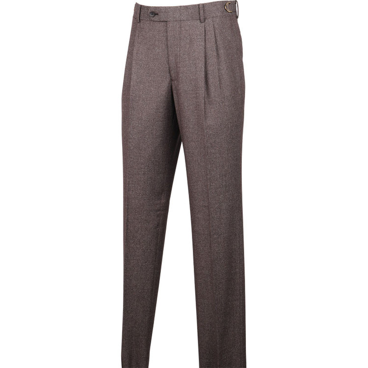 スーツセレクト 【発送在庫あり】【CLASSICO TAPERED】【秋冬】3釦段返りシングルスーツ 2タック/ブラウン/サイドアジャスター/GUABELLO 1815 LIEVE woven in biella italy ブラウン系(茶)