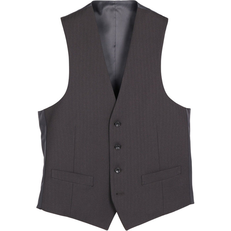 スーツセレクト 【WEB限定/OUTLET】【SLIM TAPERED_2】【年間】2釦シングルスリーピーススーツ 0タック/ブラック×シャドーストライプ/4S/※パンツ裾上げ済仕様 ブラック系(黒)