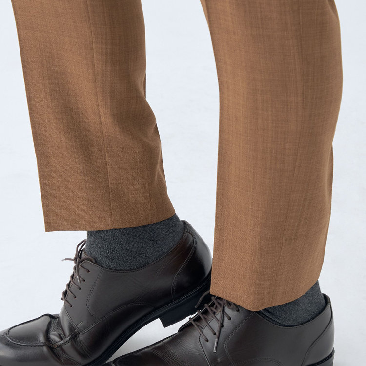 ブラックライン 【RBC】【春夏】2タックパンツ/ブラウン/サイド尾錠/4S SUSTAINABILITY&ECOLOGY FABRIC/※裾上げ済仕様 茶中間