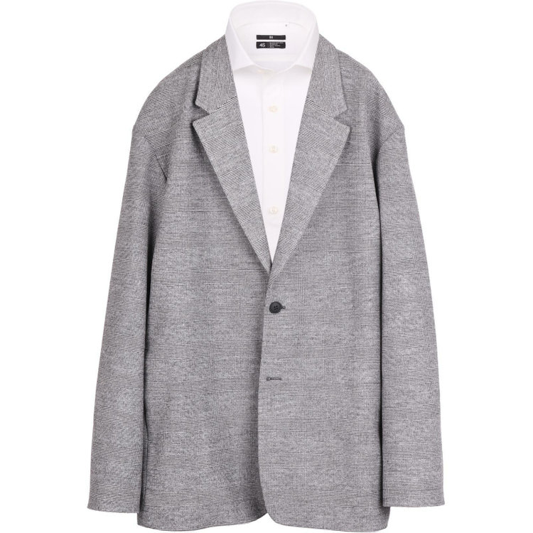 スーツセレクト 【発送在庫あり】【RBC】【秋冬】2釦オーバーサイズジャケット/ブラック＆グレー×グレンチェック グレー系(灰)