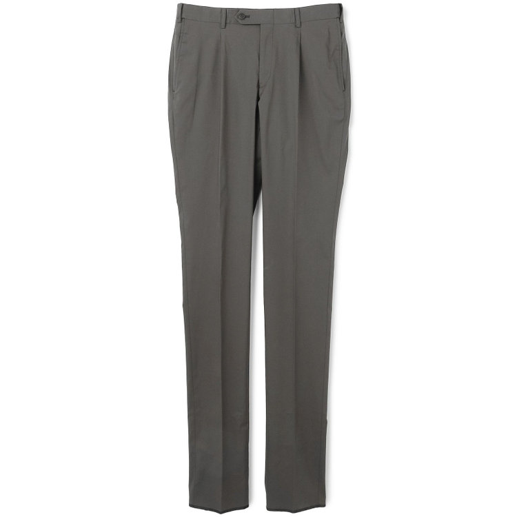 シルバーライン 【CLASSICO TAPERED】【春夏】1タックテーパードパンツ/カーキ/ウエストムーブ/ICE EFFECT/※裾上げ済仕様 黄淡色