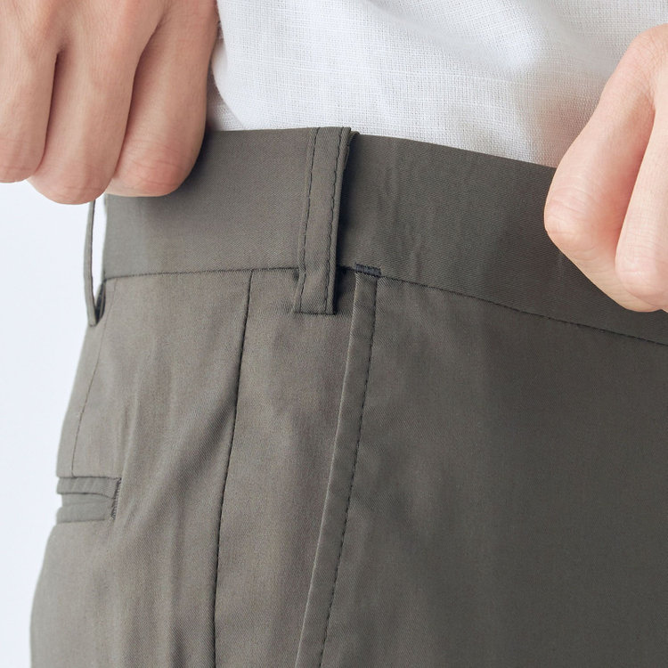 シルバーライン 【CLASSICO TAPERED】【春夏】1タックテーパードパンツ/カーキ/ウエストムーブ/ICE EFFECT/※裾上げ済仕様 黄淡色