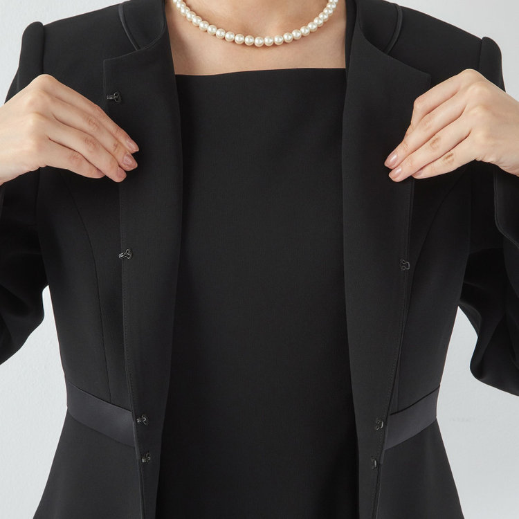 ソノタ 【SL】【年間】ノーカラー前開きアンサンブルレディースフォーマル 黒