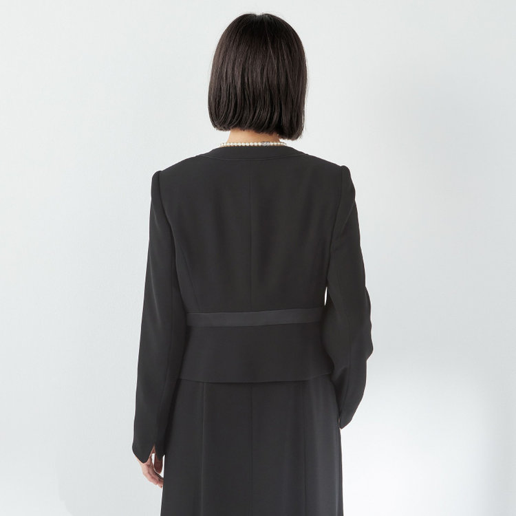 ソノタ 【SL】【年間】ノーカラー前開きアンサンブルレディースフォーマル 黒