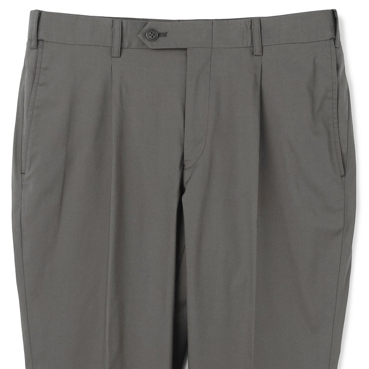 シルバーライン 【CLASSICO TAPERED】【春夏】1タックテーパードパンツ/カーキ/ウエストムーブ/ICE EFFECT/※裾上げ済仕様 黄淡色