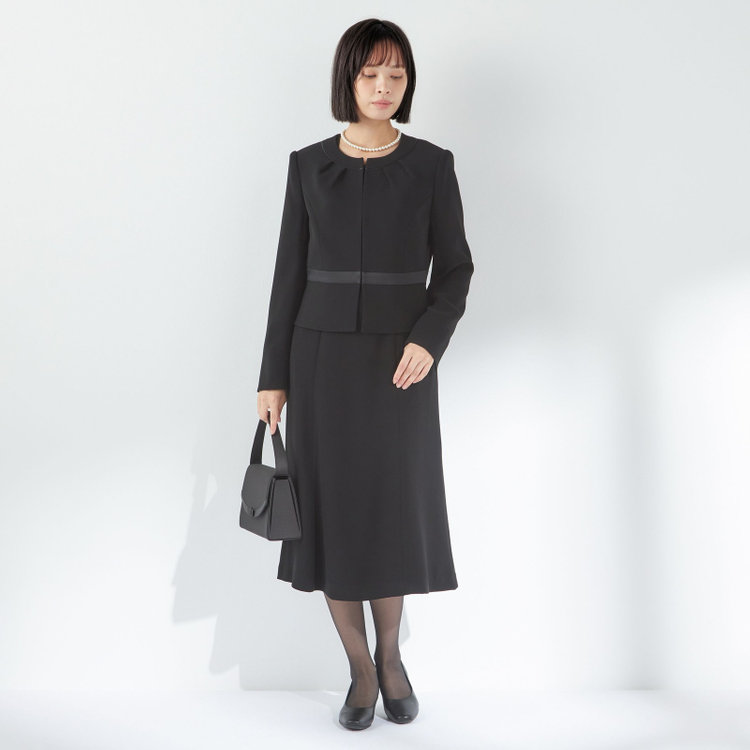 ソノタ 【SL】【年間】ノーカラー前開きアンサンブルレディースフォーマル 黒