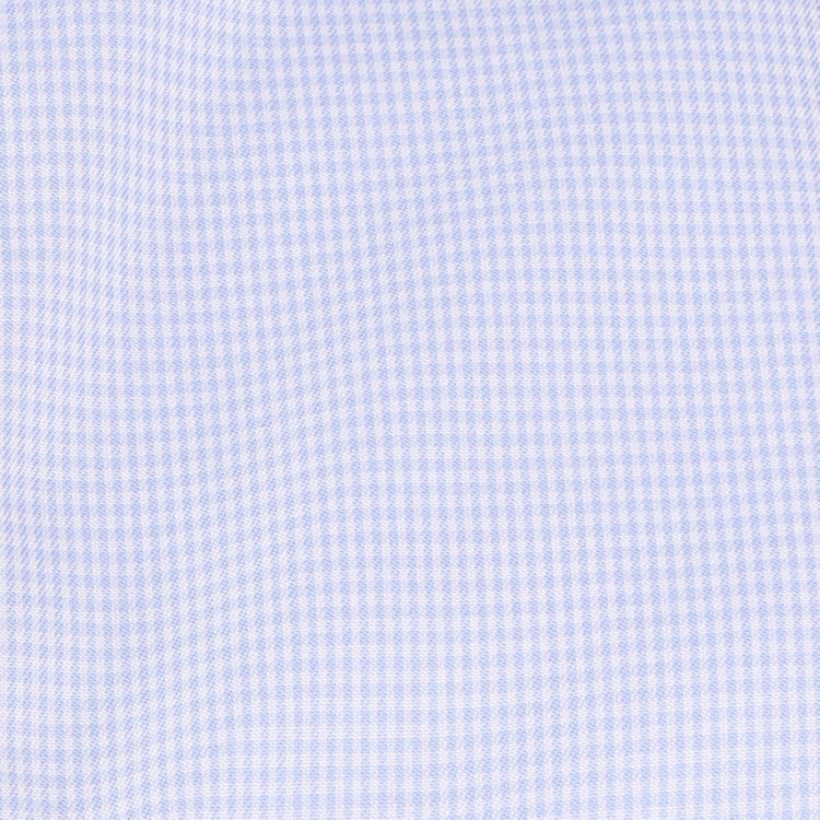 ブラックライン 【BLACK LINE】【形態安定】【ノンアイロン】ワイドカラードレスワイシャツ/ブルー＆ホワイト×チェック/NON IRON COTTON ブルー系(青)