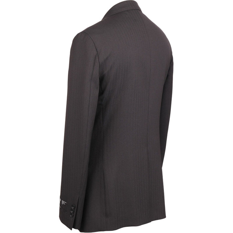 スーツセレクト 【WEB限定/OUTLET】【SLIM TAPERED_2】【年間】2釦シングルスリーピーススーツ 0タック/ブラック×シャドーストライプ/4S/※パンツ裾上げ済仕様 ブラック系(黒)