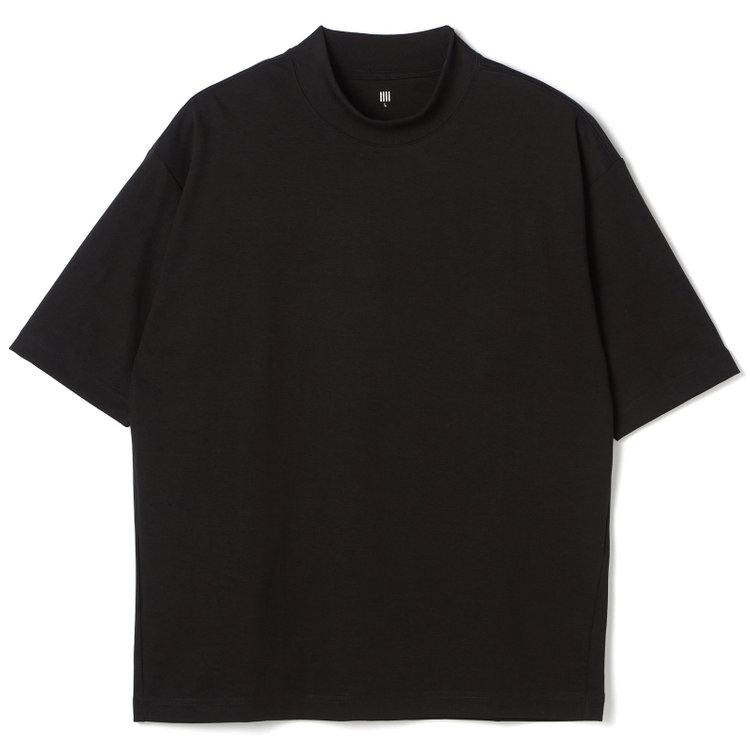 スーツセレクト 【RBC/五分袖】プレミアムコットンTシャツ / モックネック / ブラック 黒