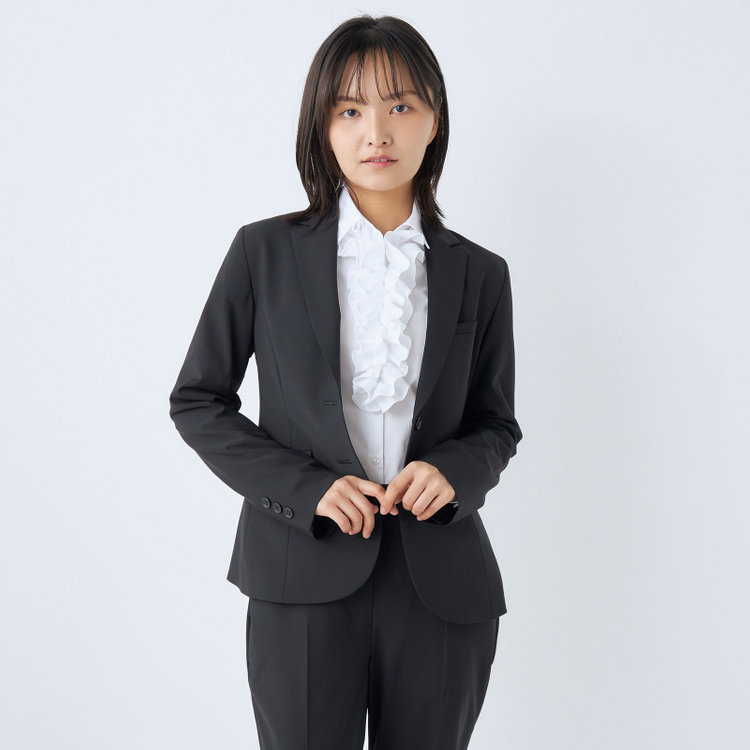 ブラックライン 【SUIT SELECT×Samantha Thavasa】【年間】2釦ジャケット/究極のブラック/4S/マシンウォシャブル 黒