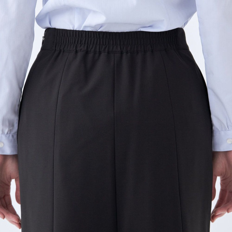 スーツセレクト 【SUIT SELECT×Samantha Thavasa】【年間】バックフレアセミタイトスカート/究極のブラック/4S/マシンウォシャブル ブラック系(黒)