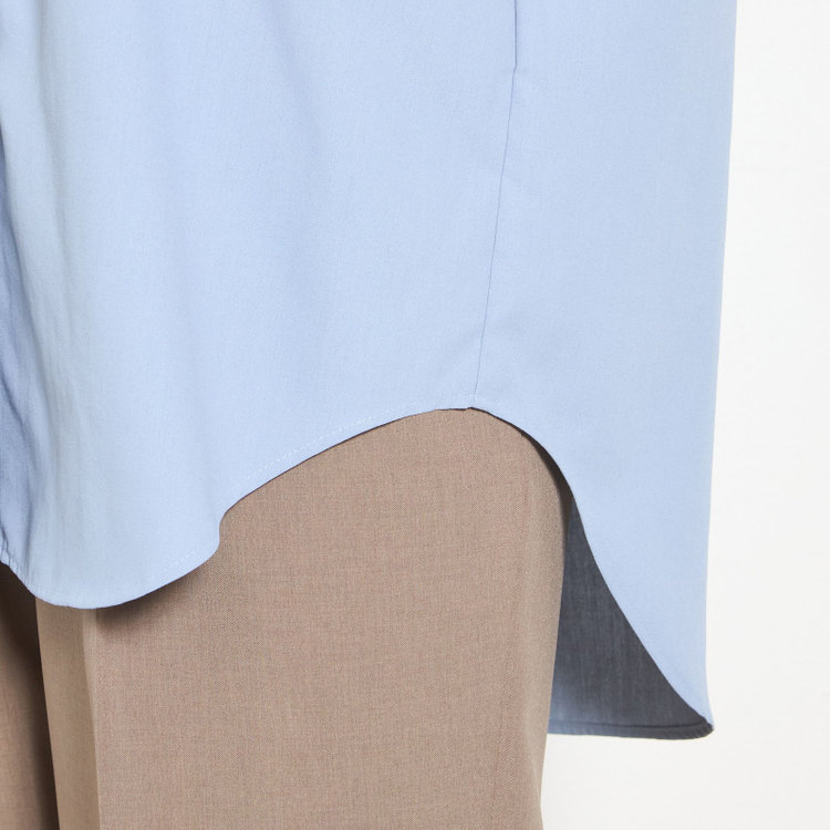 ブラックライン 【SILVER LINE】レギュラーカラーオバーサイズシャツ/ブルー 青中間