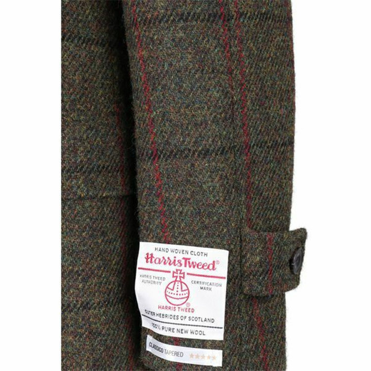 スーツセレクト 【WEB限定/OUTLET】【CLASSICO TAPERED】ウールビッグシルエットラグランコート/グリーン×チェック+ツイード/Harris Tweed hand woven in the outer hebrides of scotland グリーン系(緑)