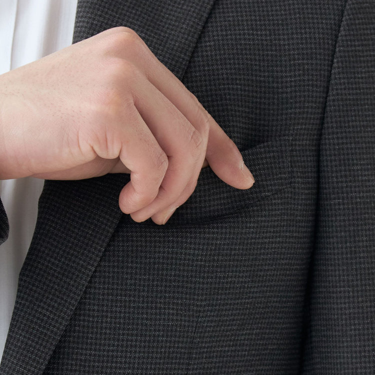 シルバーライン 【発送在庫あり】【RBC】【春夏】ポリエステル2釦ジャケット/グレー×チェック/4S SUSTAINABILITY&ECOLOGY FABRIC グレー濃色