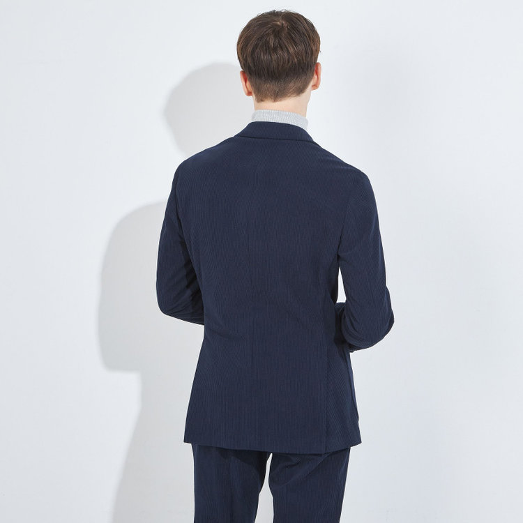 シルバーライン 【5DAYS CLOSET】【RBC】【秋冬】2釦ジャケット/ネイビー×コーデュロイ/パッチポケット/4S SUSTAINABILITY&ECOLOGY FABRIC 紺中間