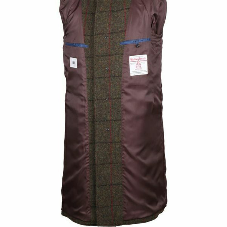 スーツセレクト 【WEB限定/OUTLET】【CLASSICO TAPERED】ウールビッグシルエットラグランコート/グリーン×チェック+ツイード/Harris Tweed hand woven in the outer hebrides of scotland グリーン系(緑)