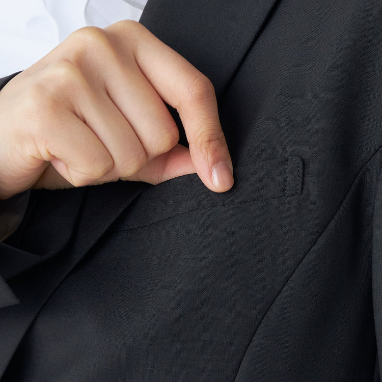 ブラックライン 【SUIT SELECT×Samantha Thavasa】【年間】2釦ジャケット/究極のブラック/4S/マシンウォシャブル 黒