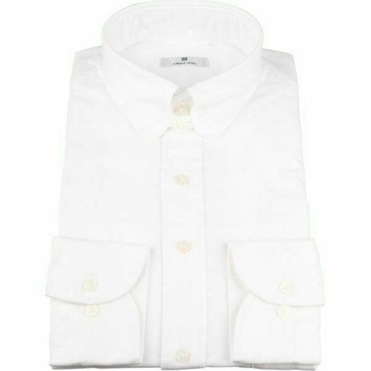 SUIT SELECT　アウトレット 【WEB限定/OUTLET/汚れ・変色・キズ等有】【CLASSICO TAPERED】ラウンドタブカラードレスワイシャツ/ホワイト×ソリッド 白