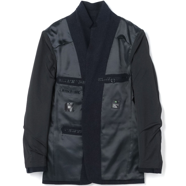 ブラックライン 【SLIM TAPERED_2】【秋冬】2釦シングルスリーピーススーツ 0タック/ネイビー/ウエストシャーリング/4S SUSTAINABILITY&ECOLOGY FABRIC/※パンツ裾上げ済仕様 紺濃色