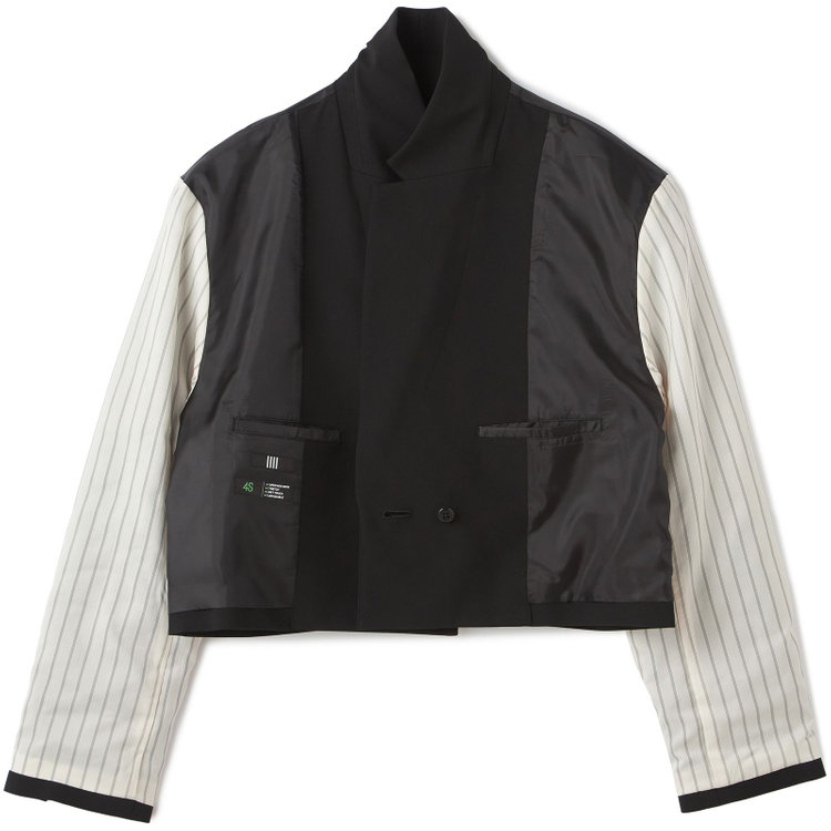 ブラックライン 【セットアップ対応】1釦セミダブルのショートジャケット/ブラック 黒