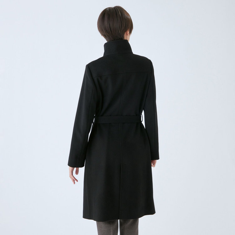 シルバーライン 【SL】カシミヤブレンドスタンドカラーベルテッドコート/ブラック 黒