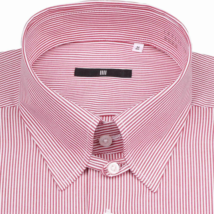 ブラックライン 【WEB限定/OUTLET】【BL】【形態安定】タブカラードレスワイシャツ/ワイン＆ホワイト×ストライプ/Oil guard ピンク系(桃)