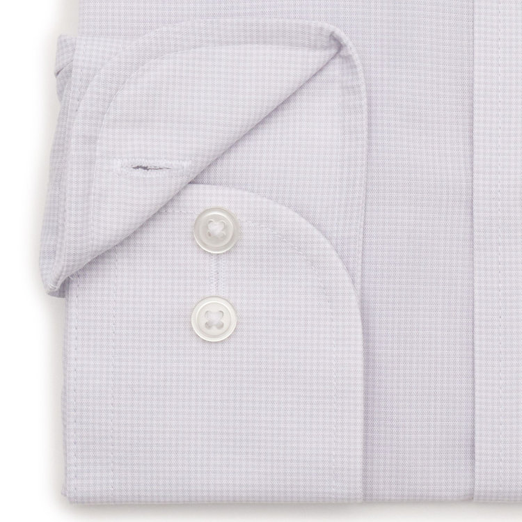 ソノタ 【発送在庫あり】【形態安定】ワイドカラーワイシャツ/グレー×チェック グレー中間