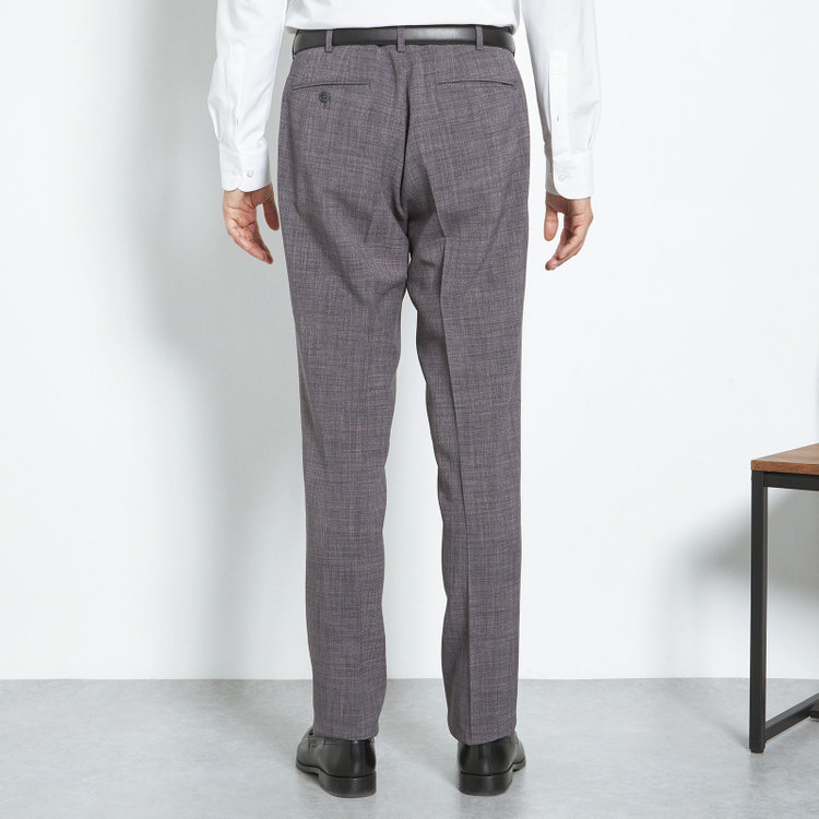 ブラックライン 【SLIM TAPERED】【春夏】0タックテーパードパンツ/グレー×スラブ/ウエストムーブ/4S SUSTAINABILITY&ECOLOGY FABRIC「ウォッシャブル」「ストレッチ」/※裾直し必要 グレー中間