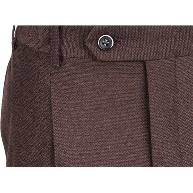 スーツセレクト 【CLASSICO TAPERED】【春夏】1タックテーパードパンツ/ブラウン/ウエストシャーリング/4S SUSTAINABILITY&ECOLOGY FABRIC ブラウン系(茶)