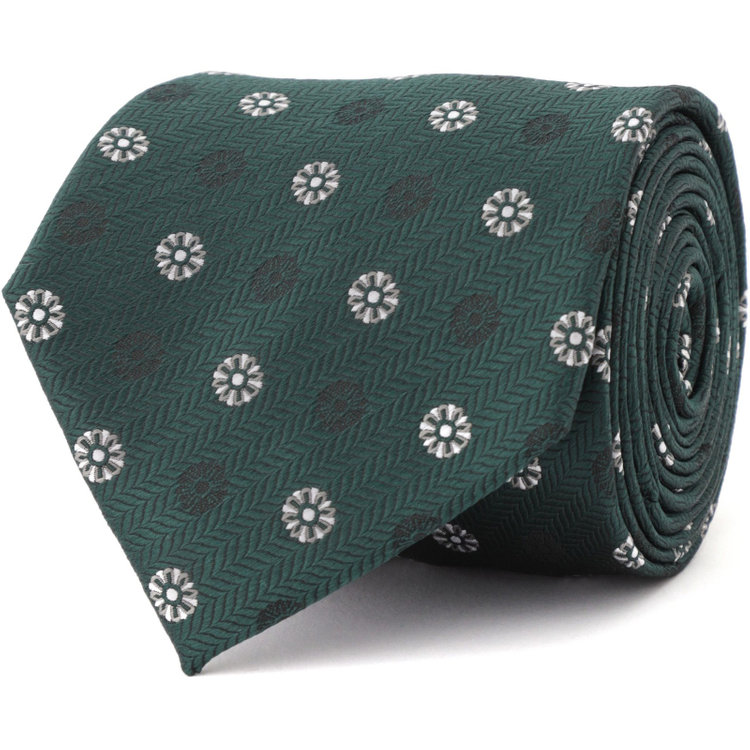 シルバーライン 【SILVER LINE】ポリエステルシルク小紋ネクタイ 8.0cm幅/グリーン その他