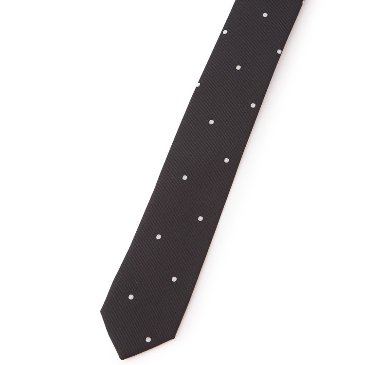 ブラックライン 【BLACK LINE】シルクブレンドドットネクタイ 7.5cm幅/ブラック その他