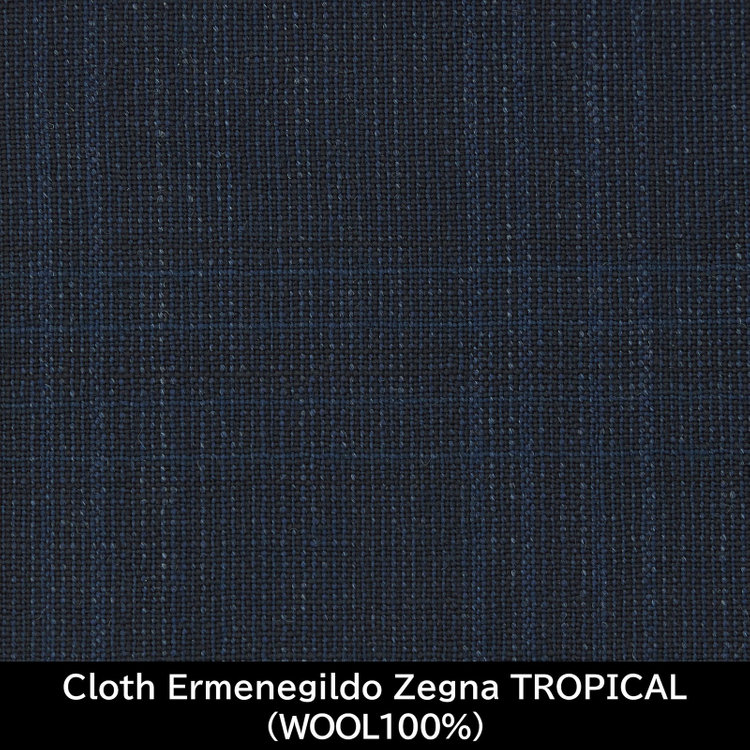 スーツセレクト 【国内縫製】【MEN'S】【パターンオーダー】【CLASSICO TAPERED S】【春夏】スーツ/ネイビー/Cloth Ermenegildo Zegna TROPICAL(WOOL100%) ネイビー系(紺)