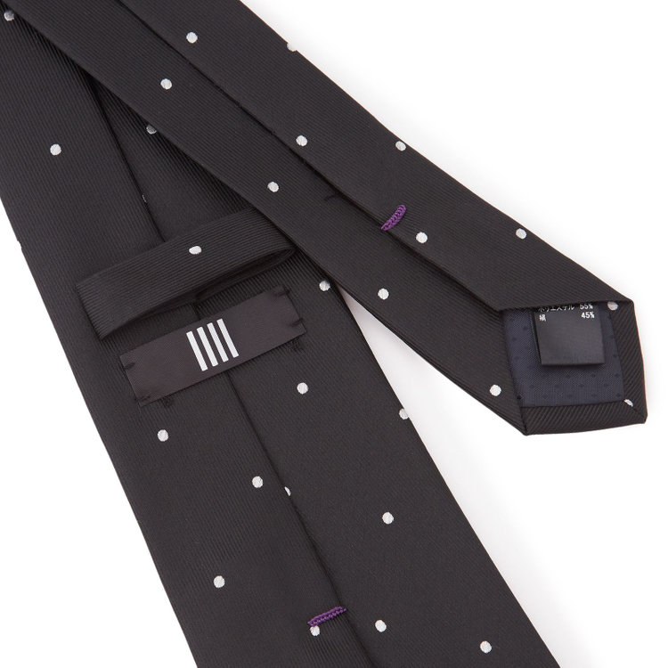 ブラックライン 【BLACK LINE】シルクブレンドドットネクタイ 7.5cm幅/ブラック その他