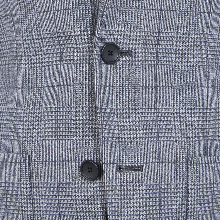 シルバーライン 【5DAYS CLOSET】【RBC】【秋冬】2釦ジャケット/ブルーグレー×チェック/パッチポケット 青中間