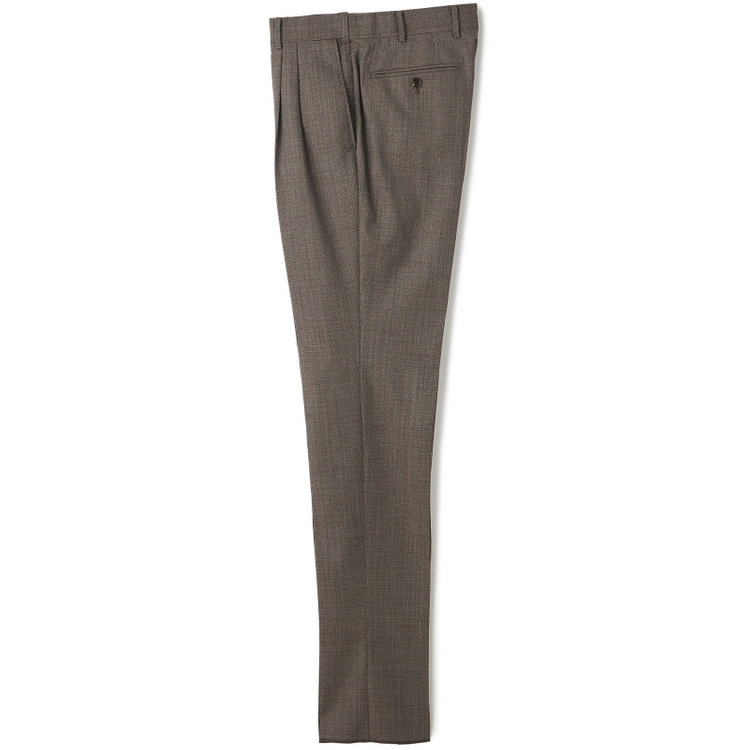 シルバーライン 【CLASSICO TAPERED】【春夏】3釦段返りシングルスーツ 2タック/ブラウン/パッチポケット/ウエストムーブ/MARZOTTO/※裾上げ必要 茶中間
