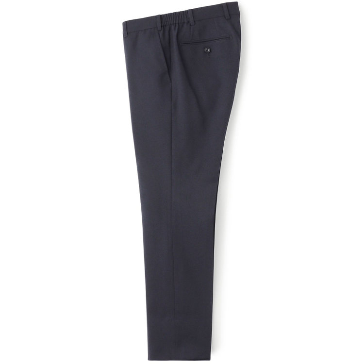 ブラックライン 【SLIM TAPERED_2】【年間】2釦シングルテーパードパンツスーツ 0タック/ネイビー/ウエストシャーリング/4S/※パンツ裾上げ済仕様 紺中間