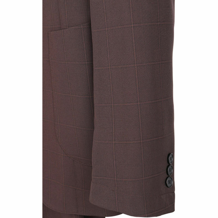 スーツセレクト 【WEB限定/OUTLET】【SLIM TAPERED_2】【春夏】コーディネートパンツ付き/2釦シングルスーツ 0タック/ブラウン×チェック+ライトブラウンソリッドパンツ/LIGHT&COOL/ウォッシャブル ブラウン系(茶)