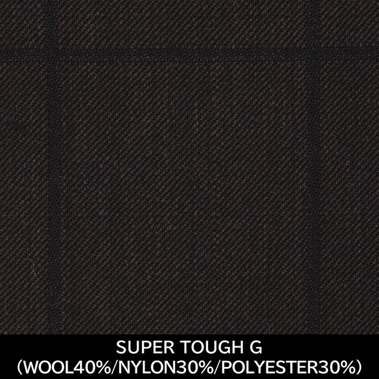 スーツセレクト 【国内縫製】【MEN'S】【パターンオーダー】【SLIM TAPERED】【秋冬】スーツ/ブラウン×ウィンドペン/SUPER TOUGH G (WOOL40%/NYLON30%/POLYESTER30%) ブラウン系(茶)