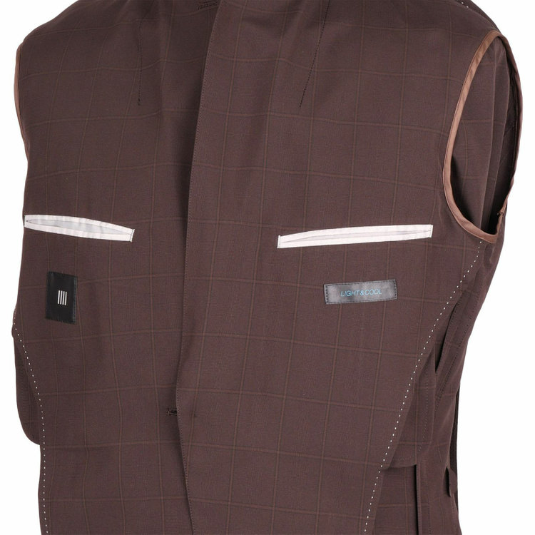 スーツセレクト 【WEB限定/OUTLET】【SLIM TAPERED_2】【春夏】コーディネートパンツ付き/2釦シングルスーツ 0タック/ブラウン×チェック+ライトブラウンソリッドパンツ/LIGHT&COOL/ウォッシャブル ブラウン系(茶)