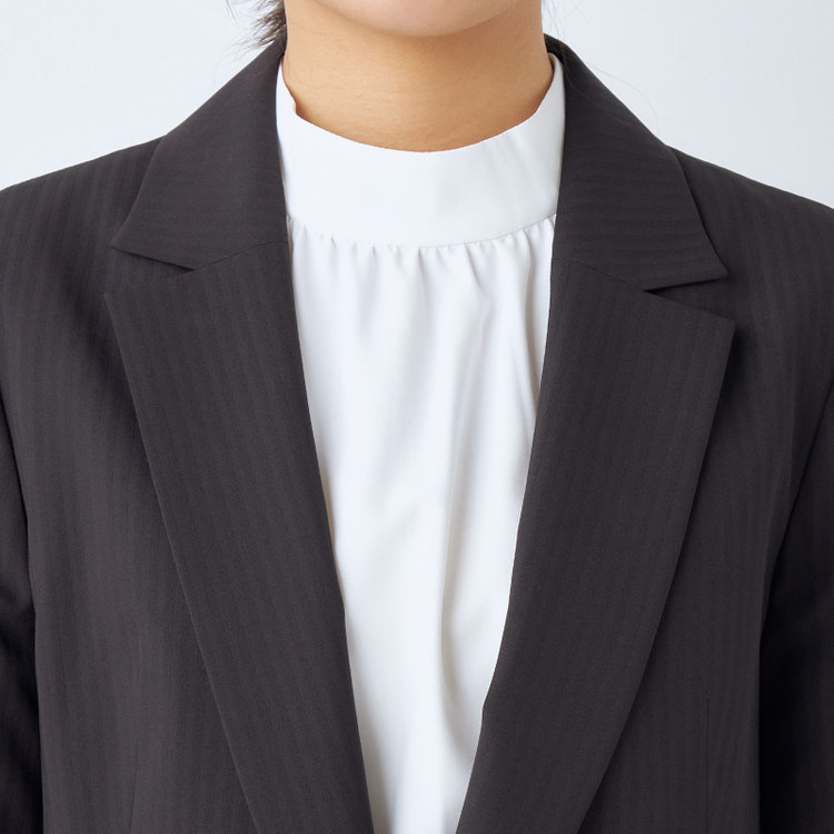 シルバーライン 【SL】【年間】1釦シングルパンツスーツ/ダークグレー×シャドーストライプ/ウォッシャブル/4S/TRABEST/※パンツ裾上げ済仕様 グレー濃色