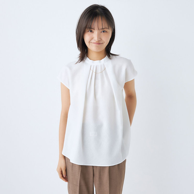 【WEB限定/OUTLET/汚れ・キズ等有】 【SL】アクセ付きフレンチ袖/ホワイト