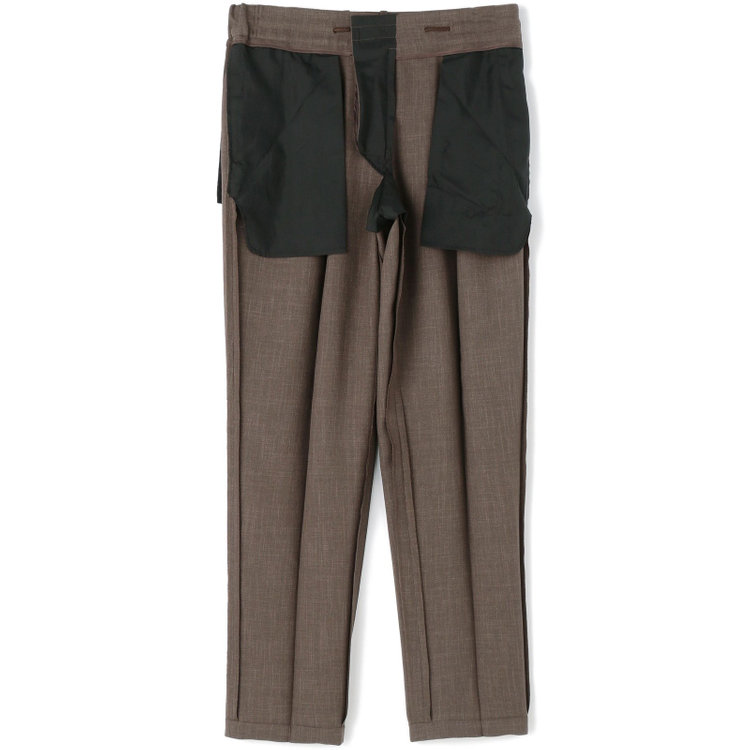 シルバーライン 【RBC】【春夏】3釦段返りシングルスーツ 2タック/ブラウン/パッチポケット/ドローコード&ウエストシャーリング/※パンツ裾上げ済仕様 茶中間