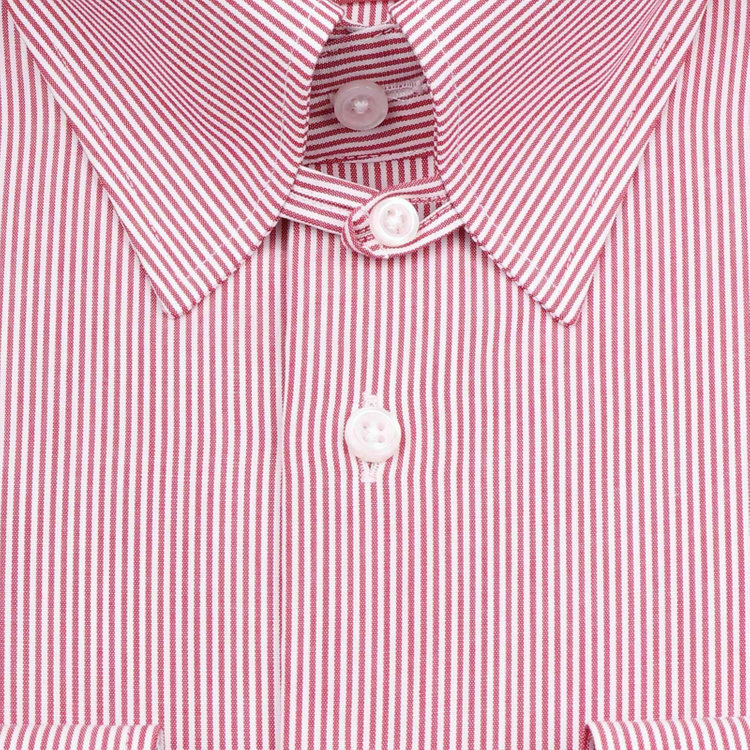ブラックライン 【WEB限定/OUTLET】【BLACK LINE】【形態安定】タブカラードレスワイシャツ/ワイン＆ホワイト×ストライプ/Oil guard ピンク系(桃)