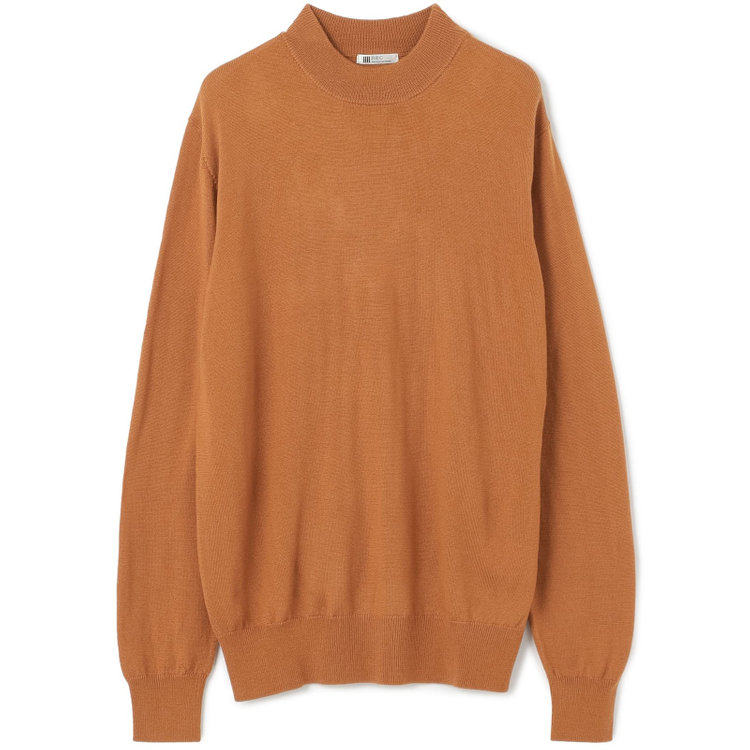 スーツセレクト 【RBC】【秋冬】ウール100%モックネックニットセーター/オレンジ/ZEGNA BARUFFA/マシンウォッシャブル 橙濃色