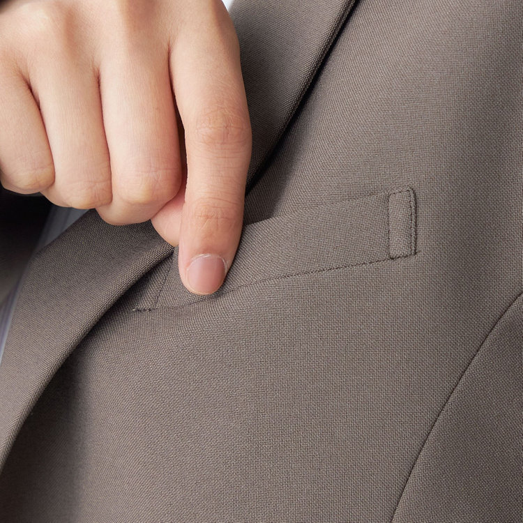 シルバーライン 【SL】【年間】1釦シングルパンツスーツ/ブラウン/パンツウエストシャーリング/ウォッシャブル/※パンツ裾上げ済仕様 茶中間