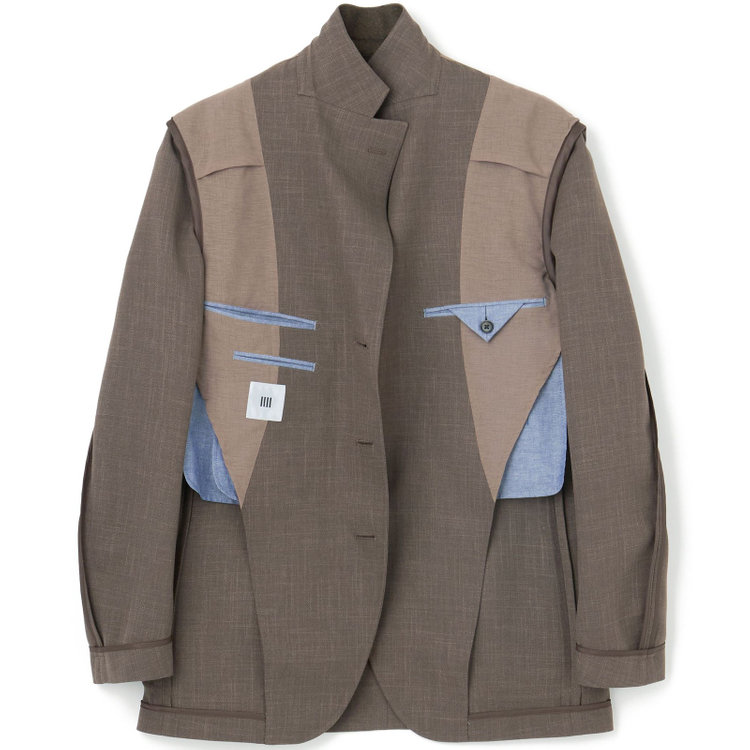 シルバーライン 【RBC】【春夏】3釦段返りシングルスーツ 2タック/ブラウン/パッチポケット/ドローコード&ウエストシャーリング/※パンツ裾上げ済仕様 茶中間