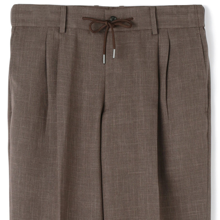 シルバーライン 【RBC】【春夏】3釦段返りシングルスーツ 2タック/ブラウン/パッチポケット/ドローコード&ウエストシャーリング/※パンツ裾上げ済仕様 茶中間